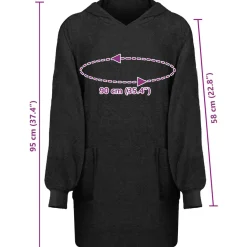 vidaXL Deken hoodie KINN Zwart L Katoen