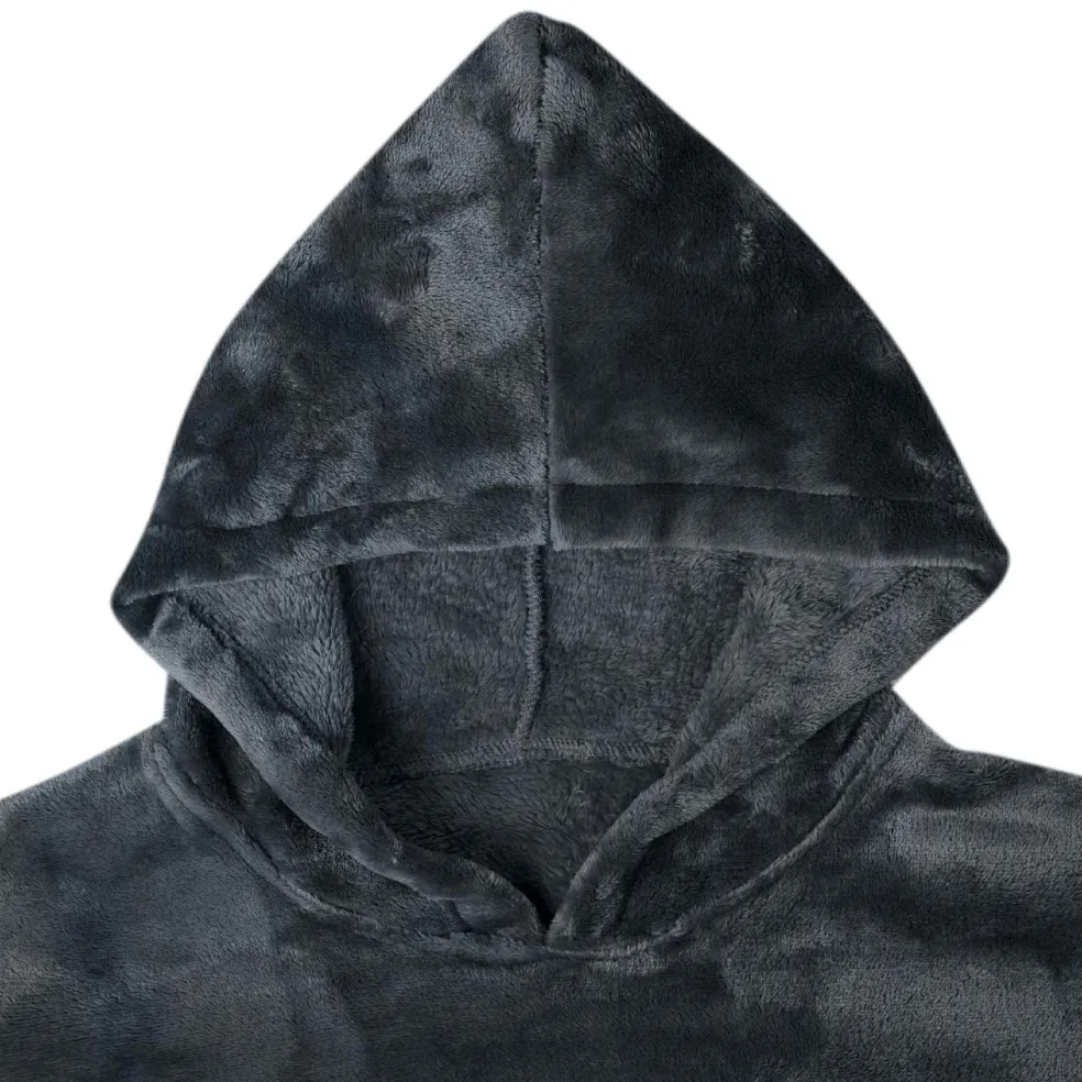 vidaXL Deken hoodie Marineblauw S Flanel