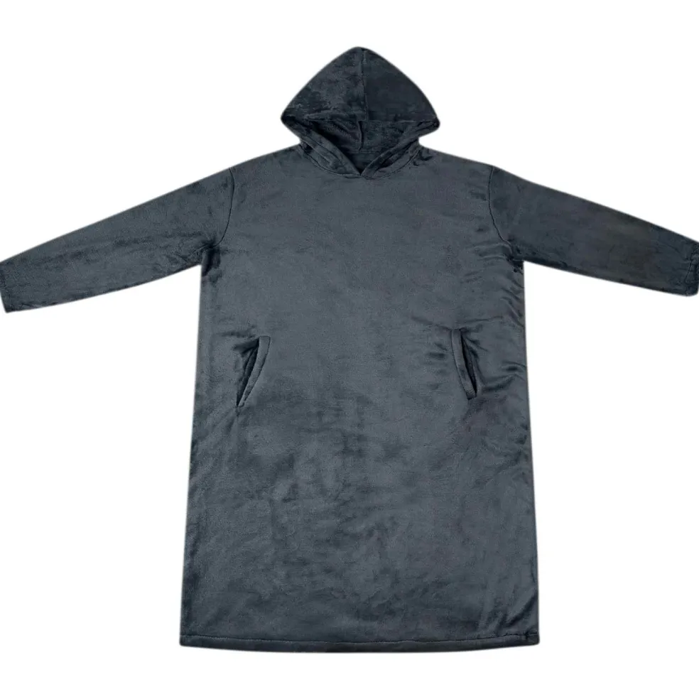 vidaXL Deken hoodie Marineblauw S Flanel