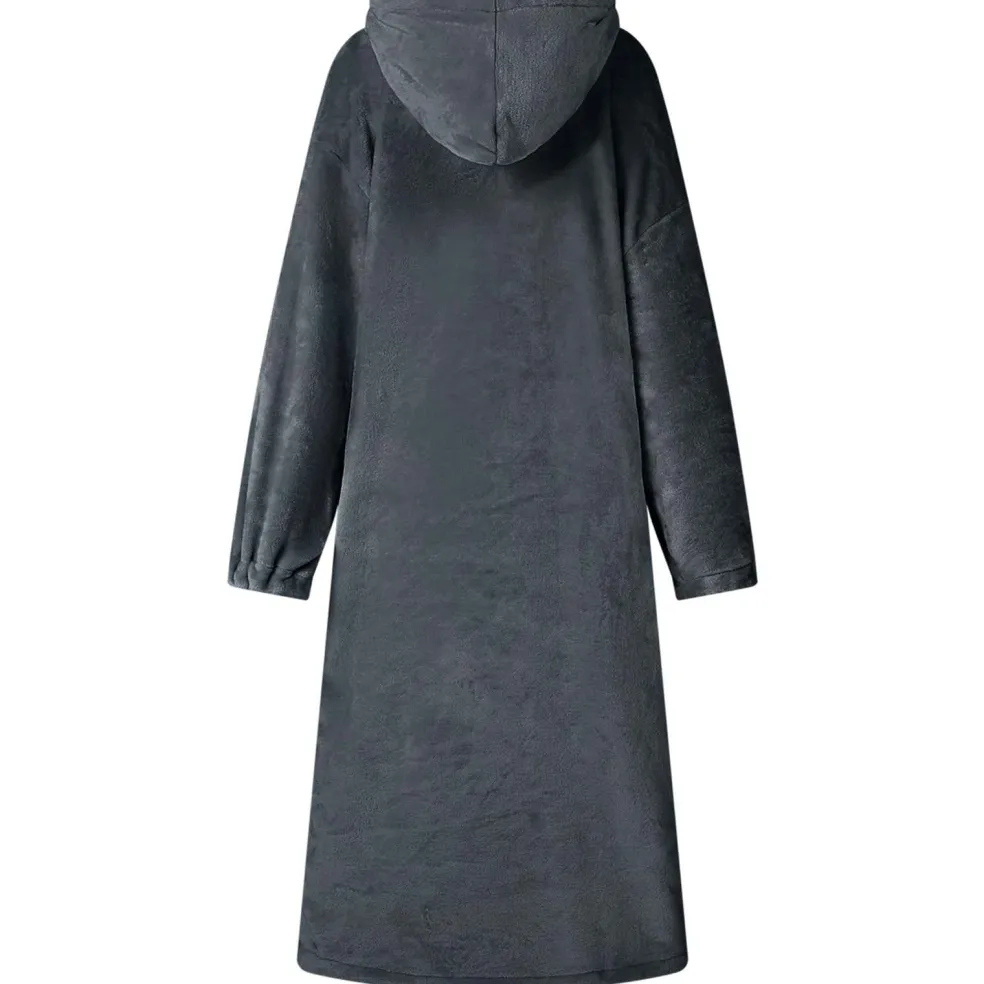 vidaXL Deken hoodie Marineblauw S Flanel