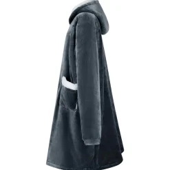 vidaXL Deken hoodie Marineblauw M Fleece en Flanel