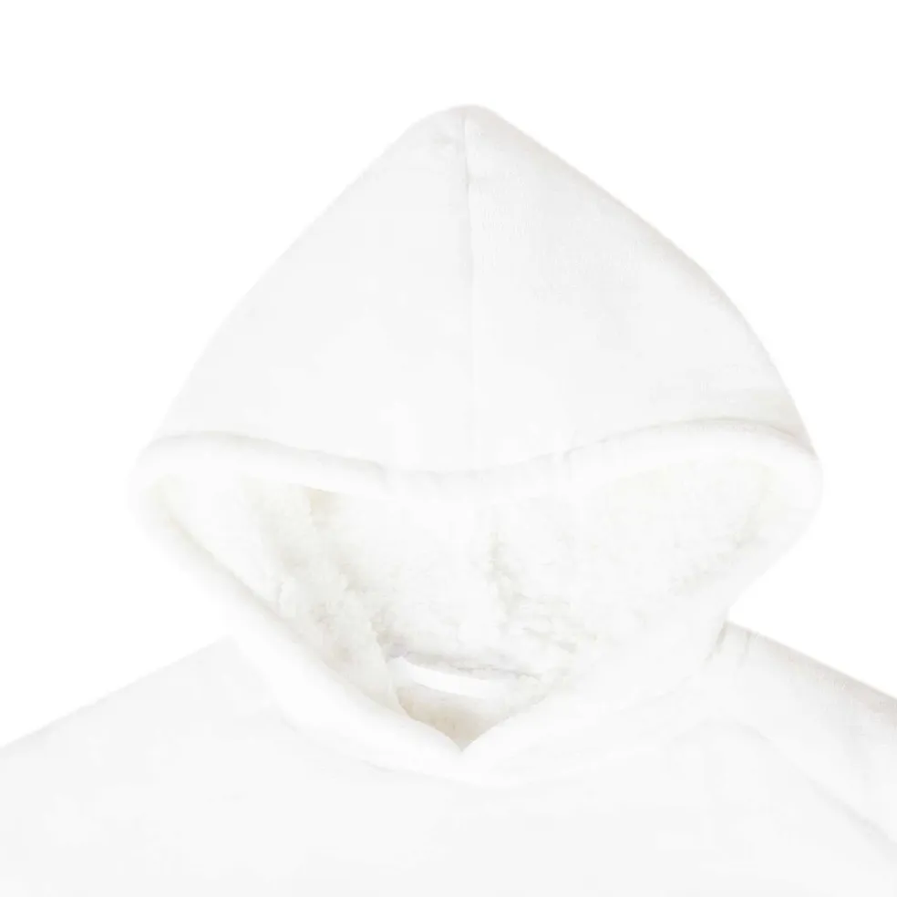 vidaXL Deken hoodie Wit M Fleece en Flanel