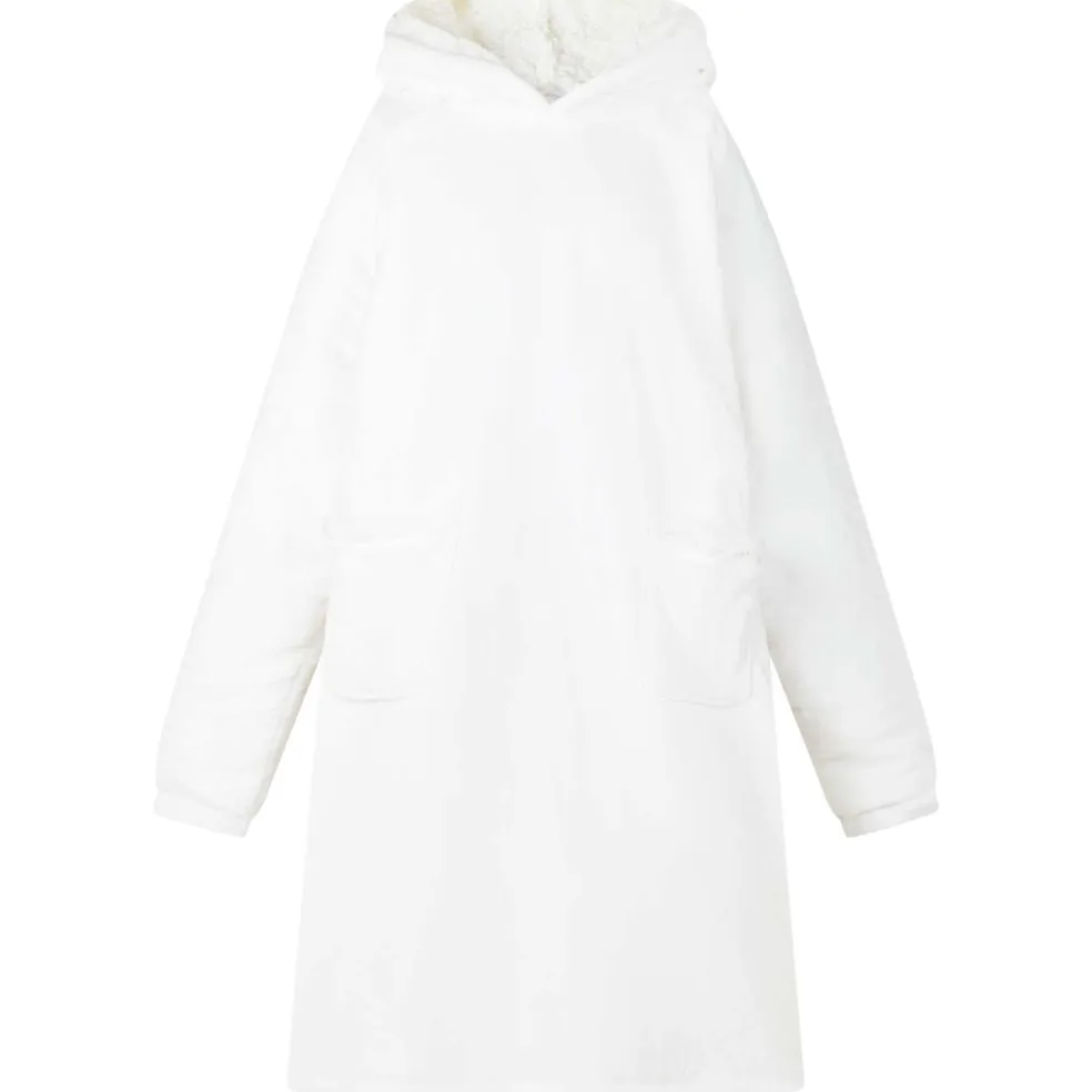 vidaXL Deken hoodie Wit M Fleece en Flanel