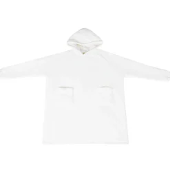 vidaXL Deken hoodie Wit M Fleece en Flanel