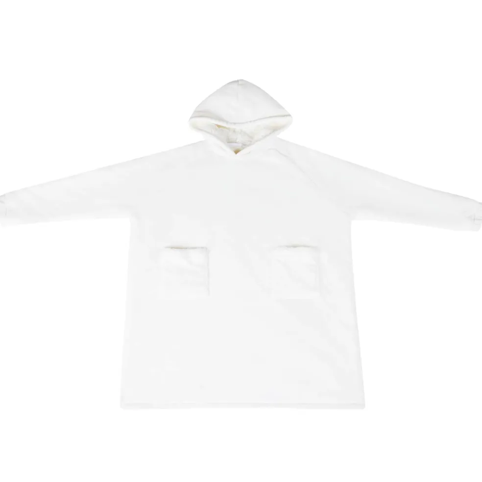 vidaXL Deken hoodie Wit M Fleece en Flanel