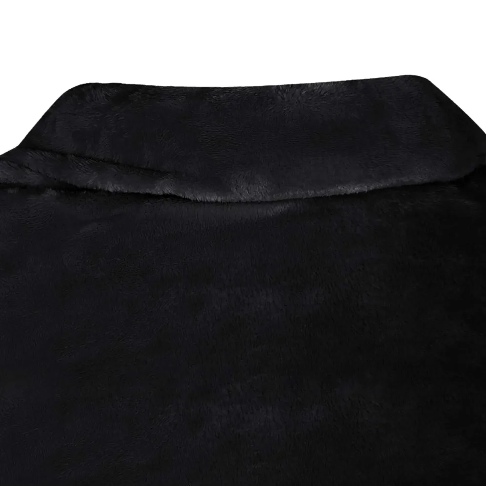 vidaXL Deken hoodie Zwart F Flanel