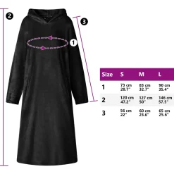 vidaXL Deken hoodie Zwart S Flanel