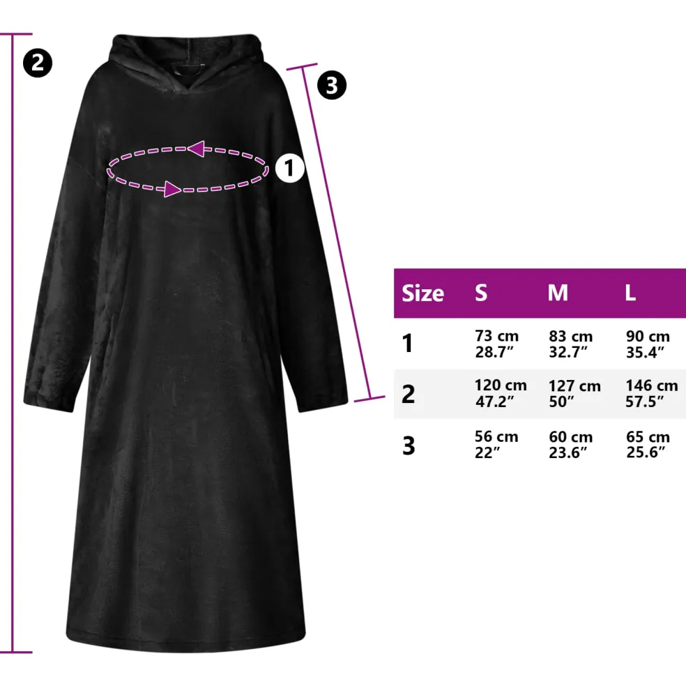 vidaXL Deken hoodie Zwart S Flanel