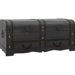 vidaXL Dekenkist 90x51x42 cm hout zwart