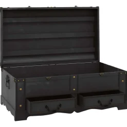 vidaXL Dekenkist 90x51x42 cm hout zwart