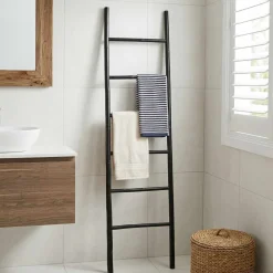 vidaXL Deken Ladder Zwart 50 x 190 cm Bamboe