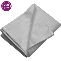 vidaXL Dekzeil 260 g/m² 2x3 m HDPE grijs