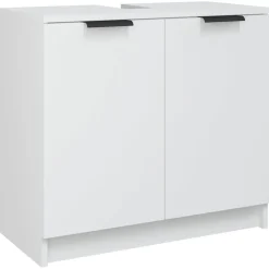 vidaXL 3-delige Badkamerkastenset bewerkt hout wit