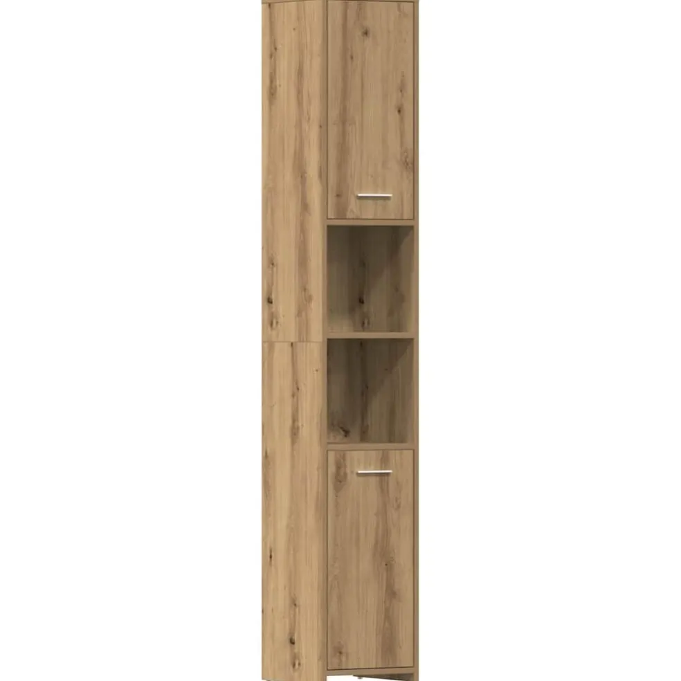 vidaXL 4-delige Badkamermeubelset bewerkt hout artisanaal eikenkleur
