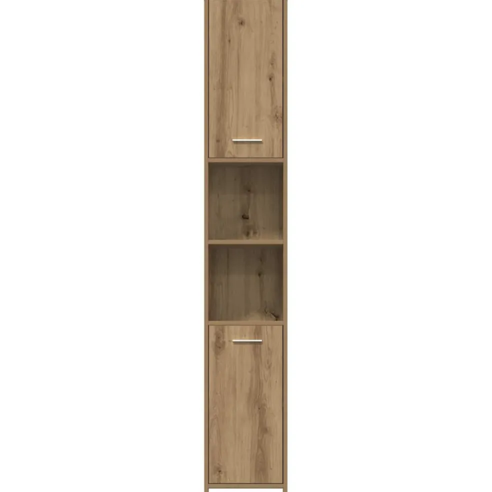 vidaXL 4-delige Badkamermeubelset bewerkt hout artisanaal eikenkleur