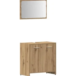 vidaXL 4-delige Badkamermeubelset bewerkt hout artisanaal eikenkleur
