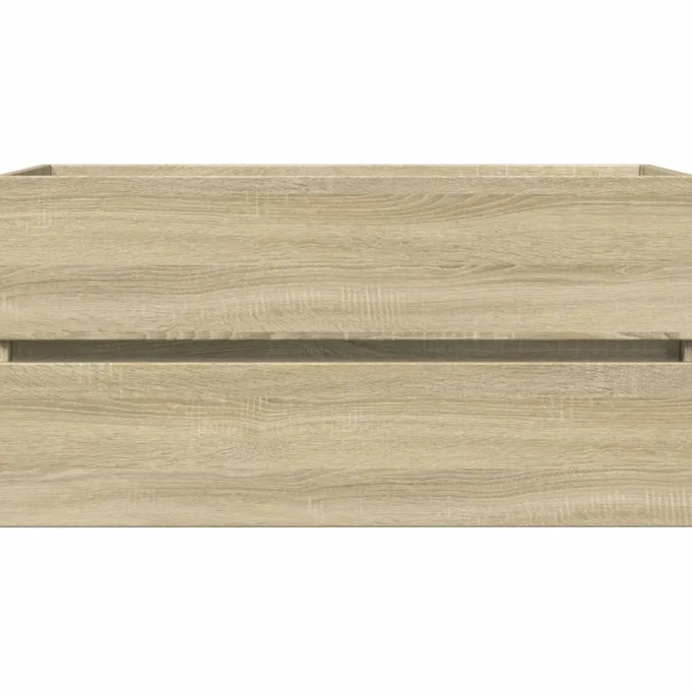 vidaXL 2-delige Badkamermeubelset keramiek en bewerkt hout