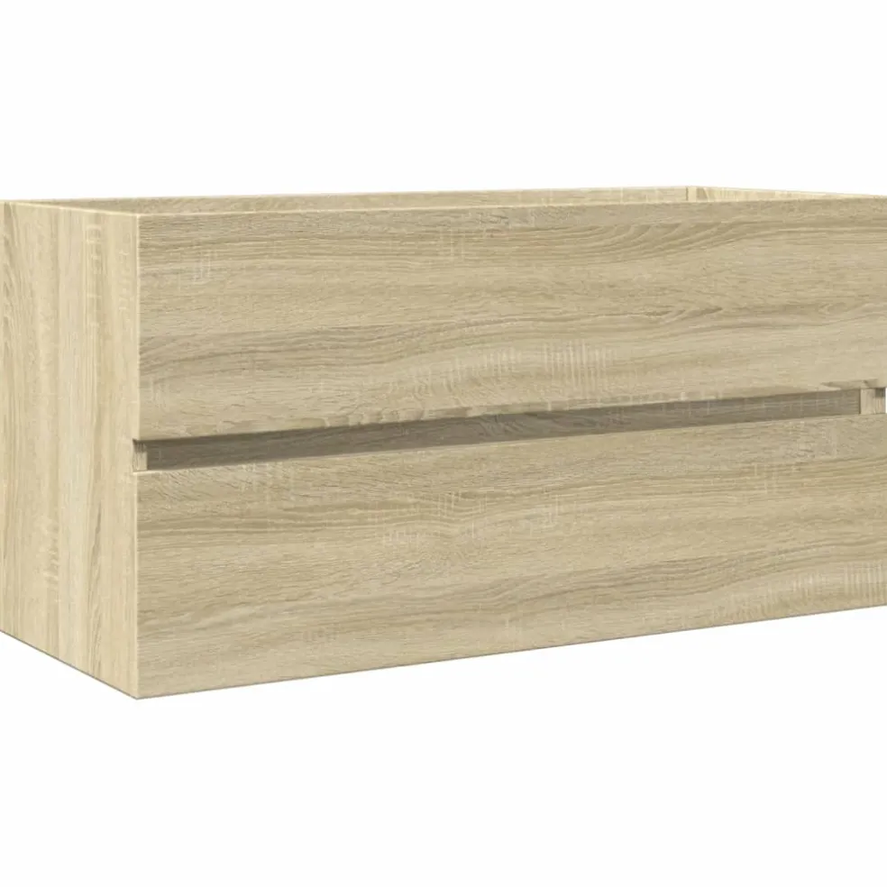vidaXL 2-delige Badkamermeubelset keramiek en bewerkt hout