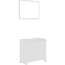vidaXL 3-delige Badkamermeubelset bewerkt hout wit