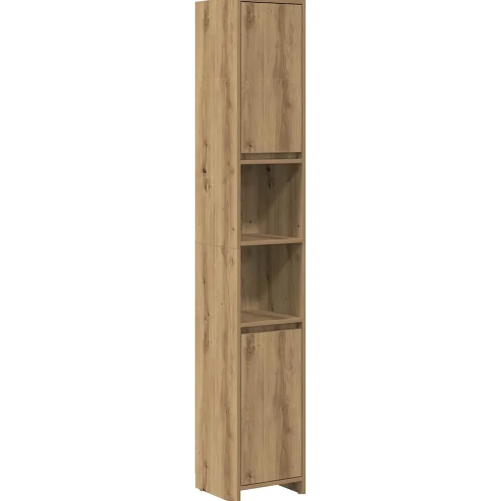 vidaXL 3-delige Badkamermeubelset bewerkt hout artisanaal eikenkleur