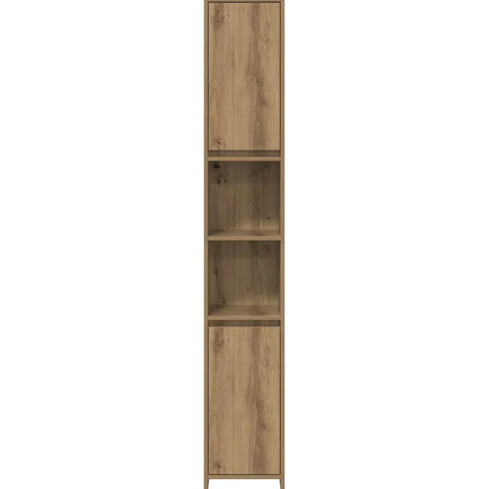vidaXL 3-delige Badkamermeubelset bewerkt hout artisanaal eikenkleur