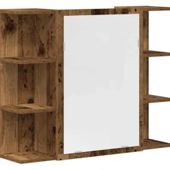 vidaXL 4-delige Badkamermeubelset bewerkt hout oud houtkleurig