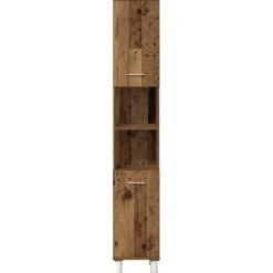 vidaXL 4-delige Badkamermeubelset bewerkt hout oud houtkleurig