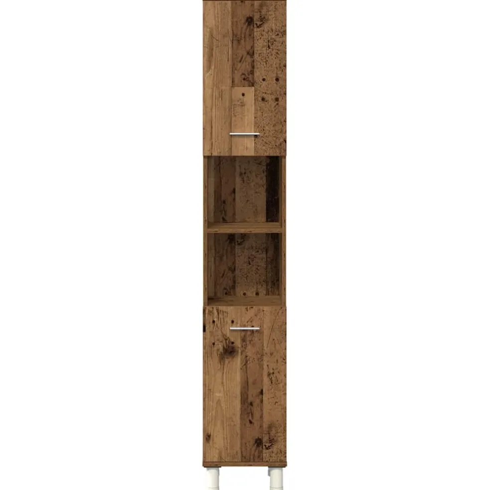 vidaXL 4-delige Badkamermeubelset bewerkt hout oud houtkleurig