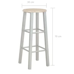 vidaXL 3-delige Barset hout en staal