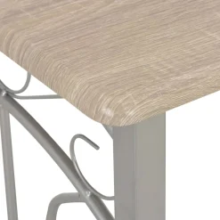 vidaXL 3-delige Barset hout en staal