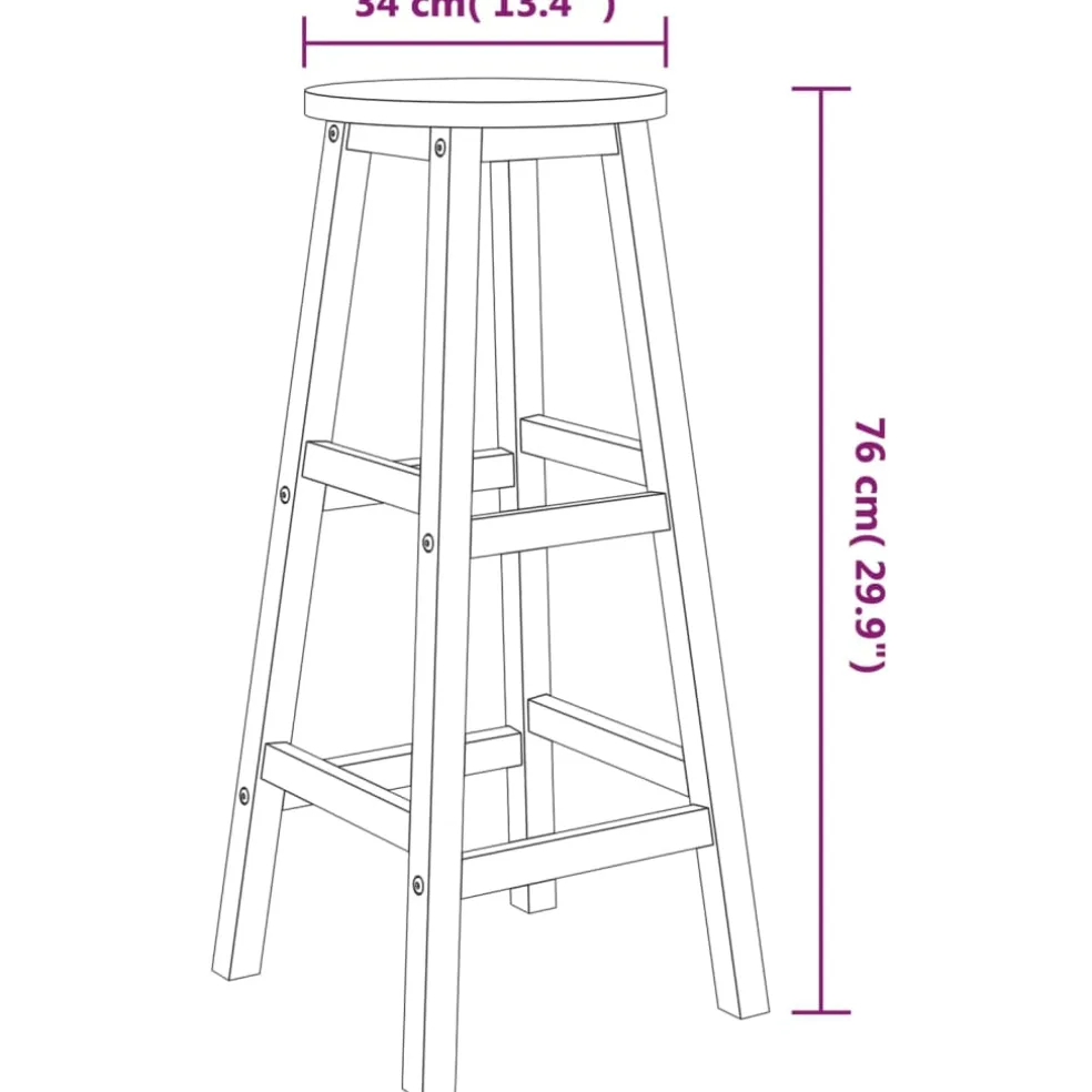 vidaXL 3-delige Barset massief acaciahout