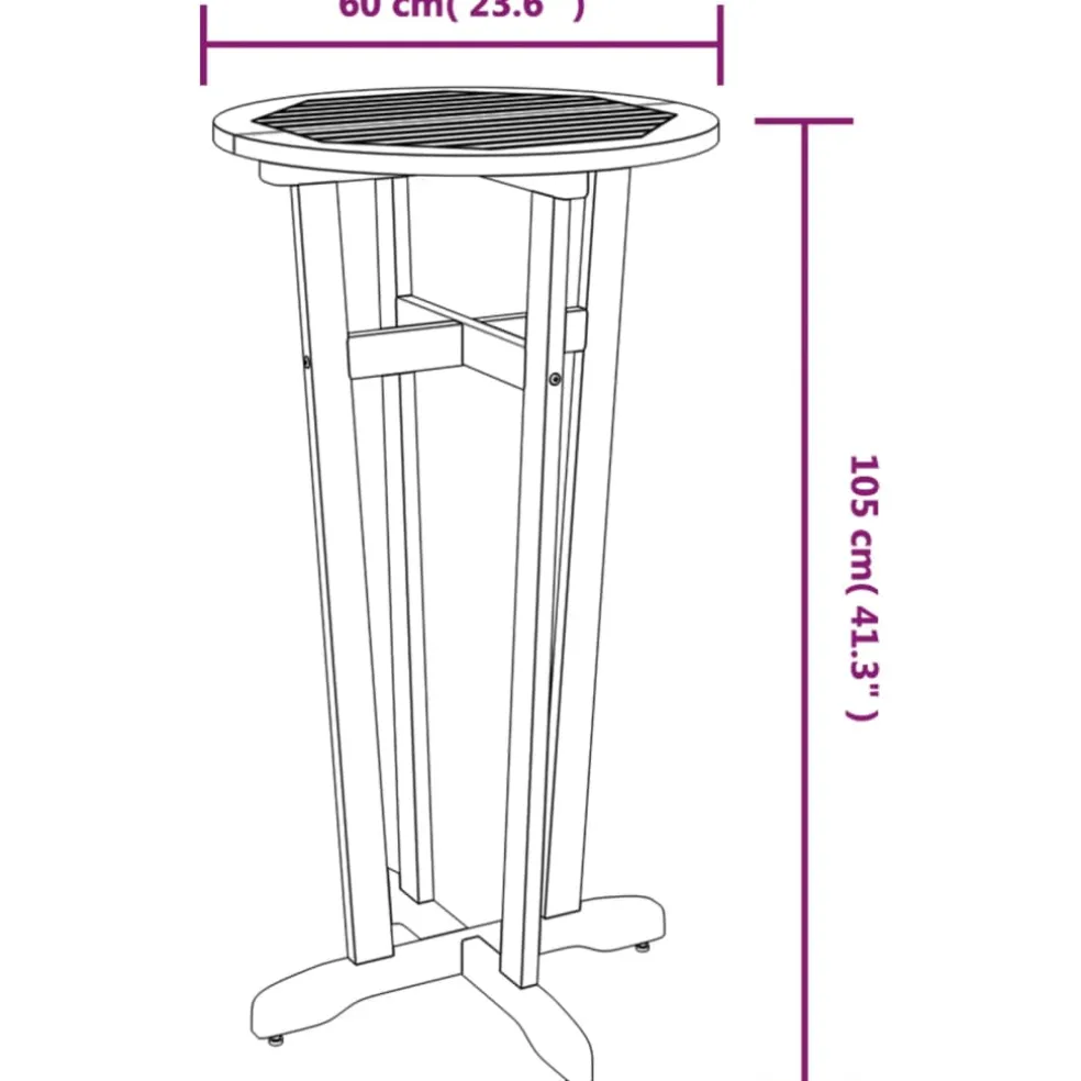 vidaXL 3-delige Barset massief acaciahout