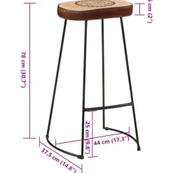vidaXL 3-delige Barset massief ruw mangohout en metaal