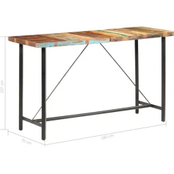 vidaXL 9-delige Barset massief gerecycled hout