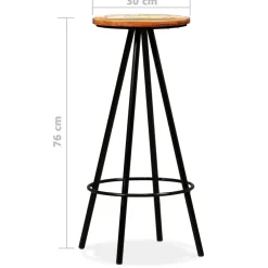 vidaXL 9-delige Barset massief gerecycled hout