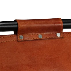 vidaXL 3-delige Barset massief gerecycled hout en echt geitenleer