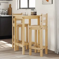 vidaXL 3-delige Barset massief grenenhout