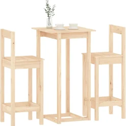 vidaXL 3-delige Barset massief grenenhout