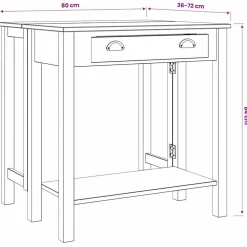 vidaXL 3-delige Barset massief grenenhout wit