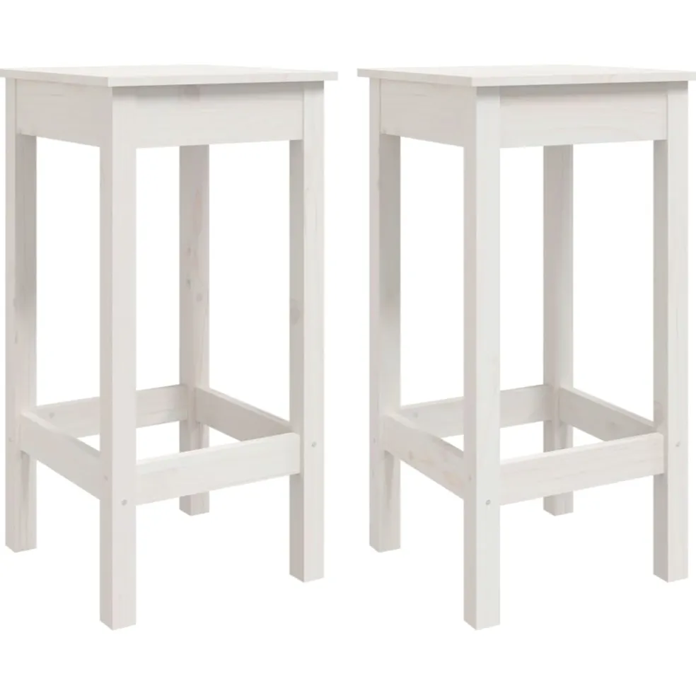 vidaXL 3-delige Barset massief grenenhout wit