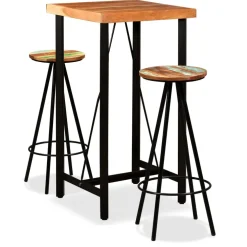 vidaXL 3-delige Barset massief acaciahout en gerecycled hout