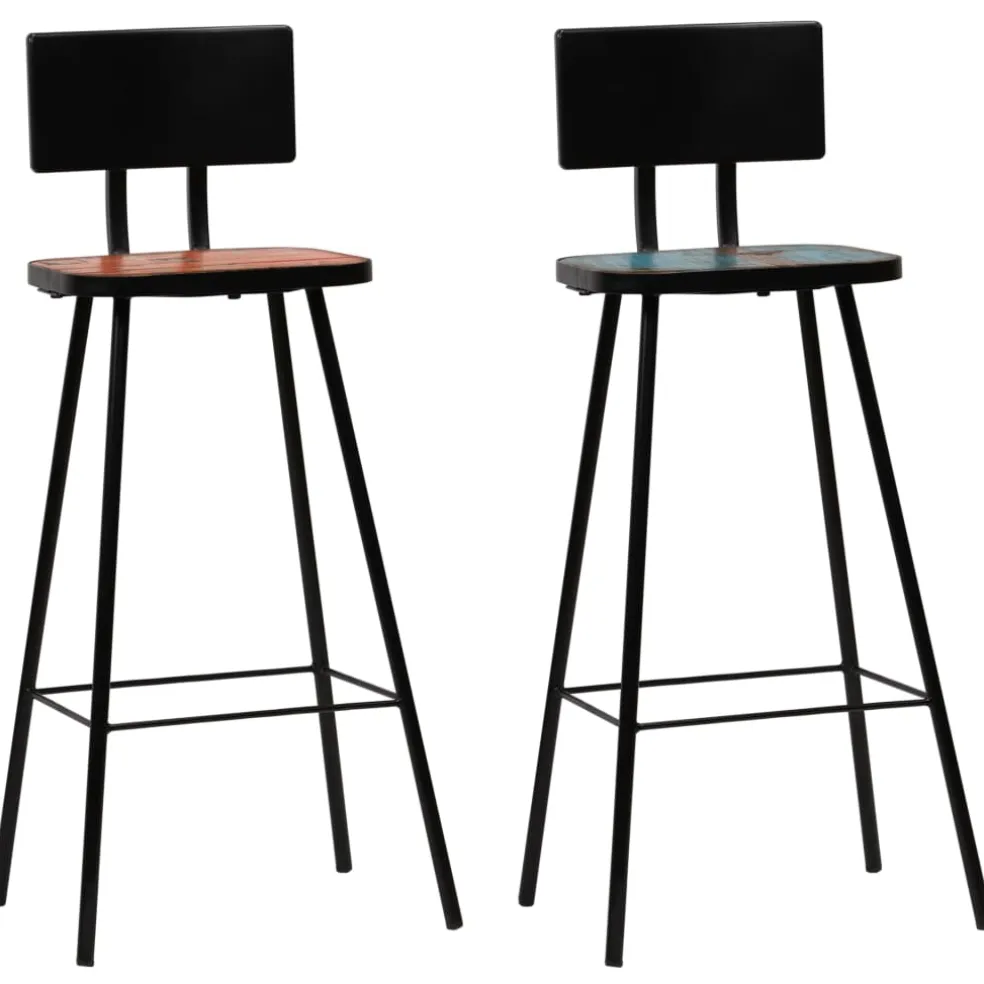 vidaXL 3-delige Barset massief gerecycled hout meerkleurig