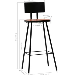 vidaXL 3-delige Barset massief gerecycled hout meerkleurig