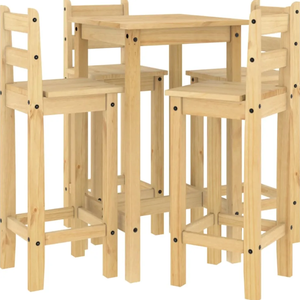 vidaXL 5-delige Barset massief grenenhout