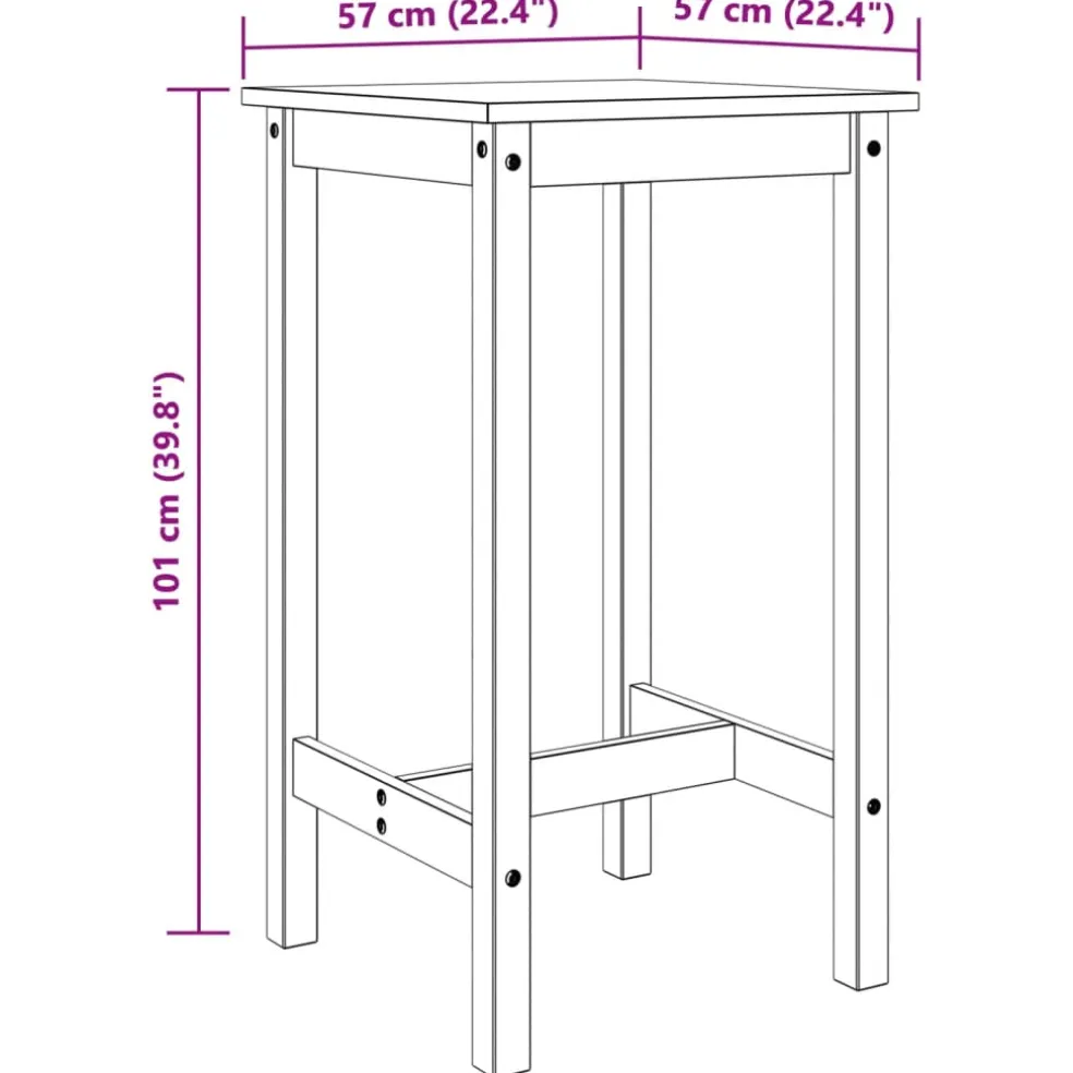 vidaXL 5-delige Barset massief grenenhout