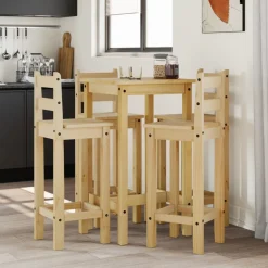 vidaXL 5-delige Barset massief grenenhout