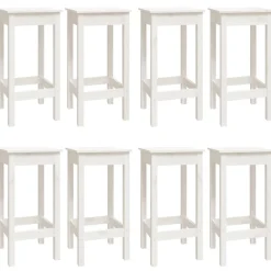 vidaXL 9-delige Barset massief grenenhout wit