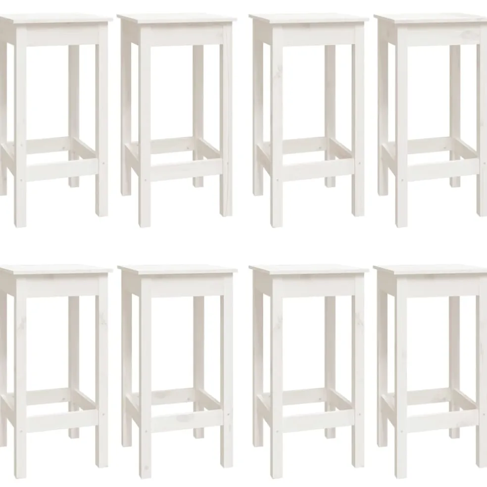 vidaXL 9-delige Barset massief grenenhout wit