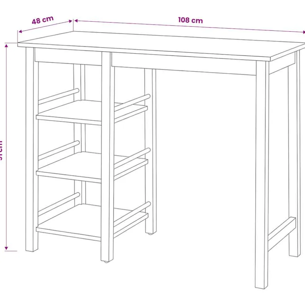 vidaXL 3-delige Barset MDF wit