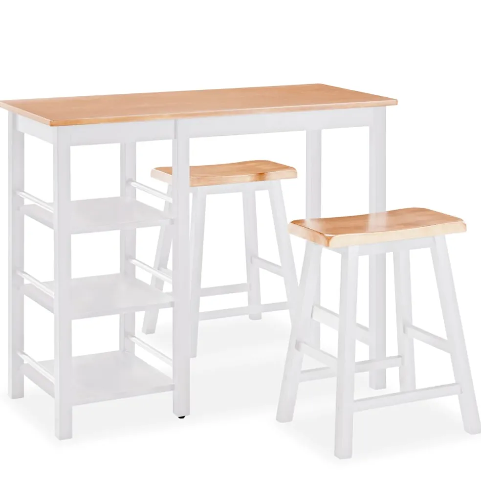 vidaXL 3-delige Barset MDF wit